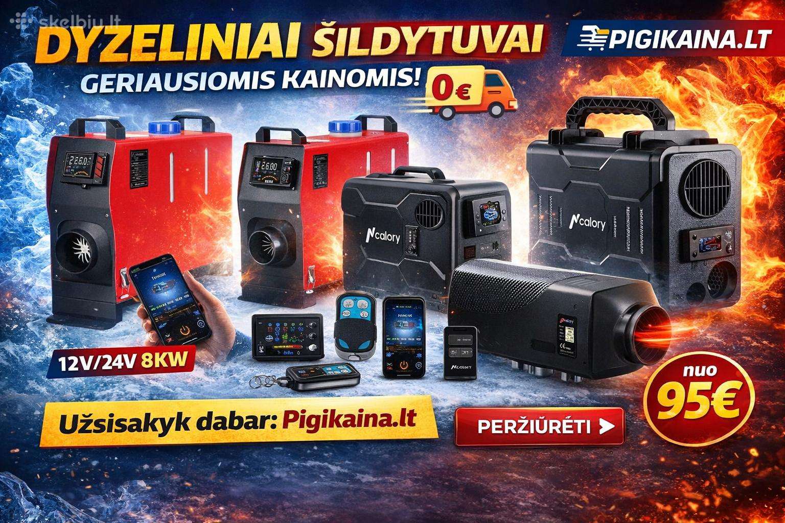 Mobilus dyzelinis oro šildytuvas vebasta 8kw