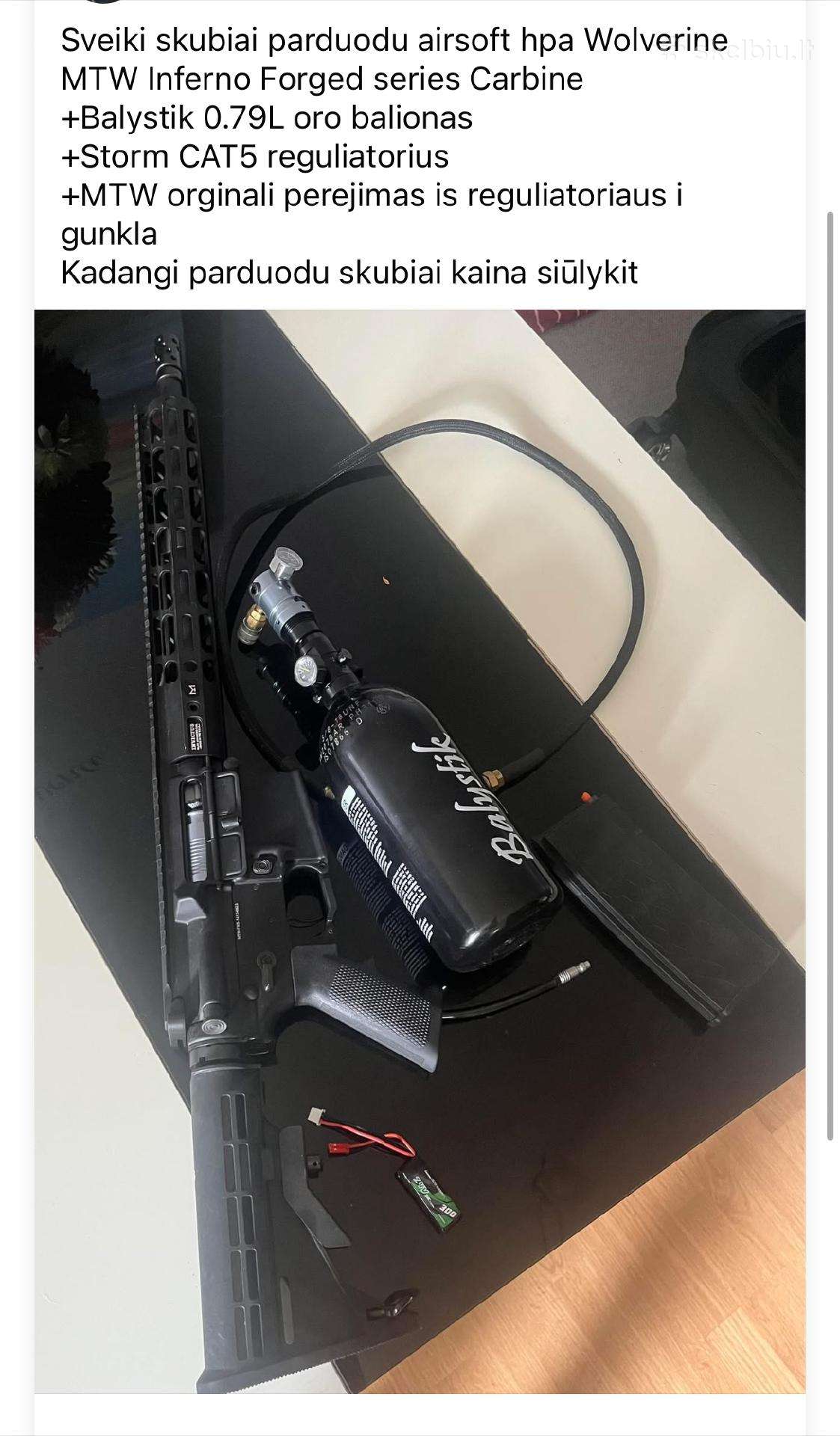 Parduotu beveik nenaudota hpa airsoft ginkla.