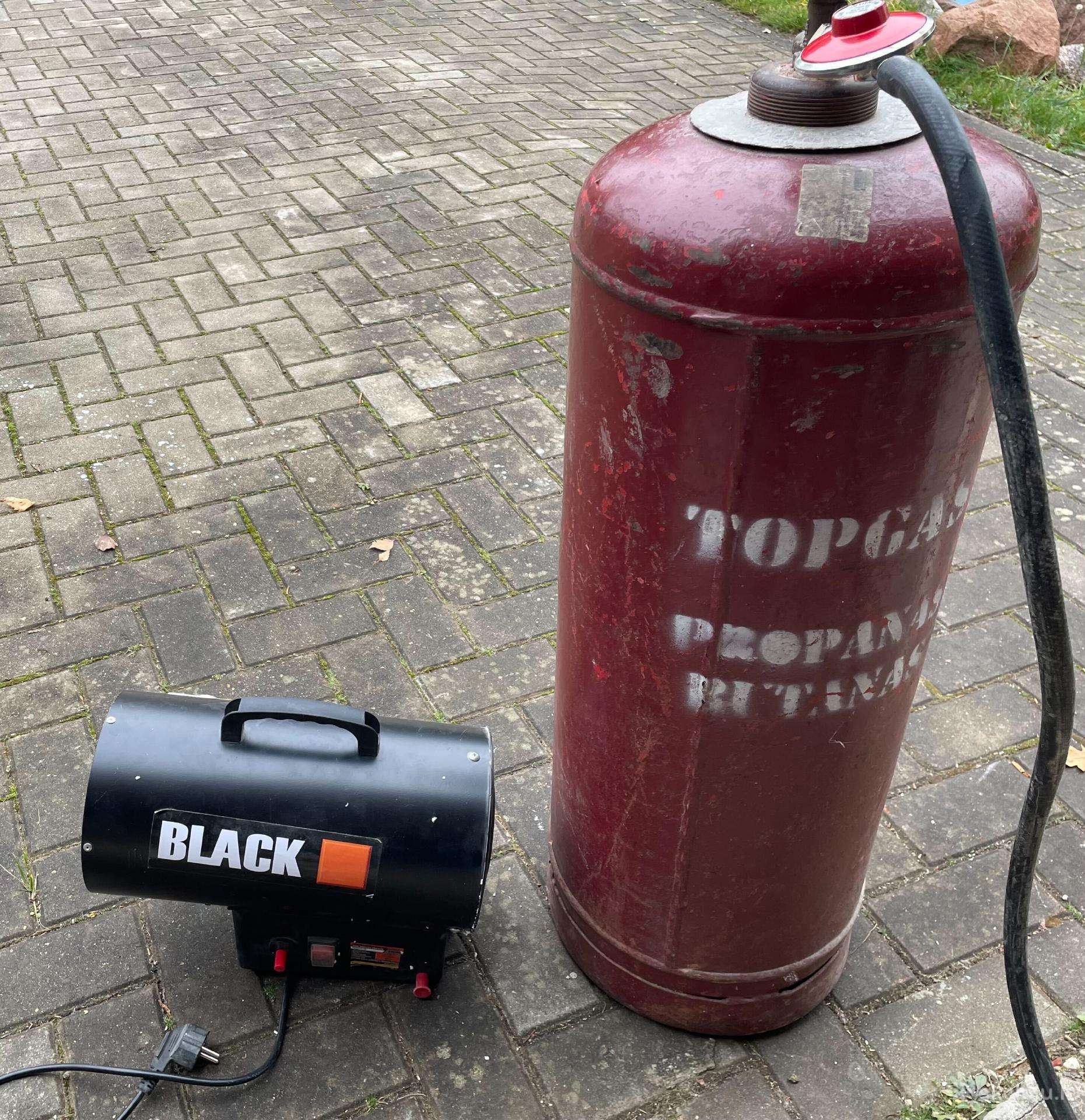 Dujinis šildytuvas Black 25 kw su dujų balionu