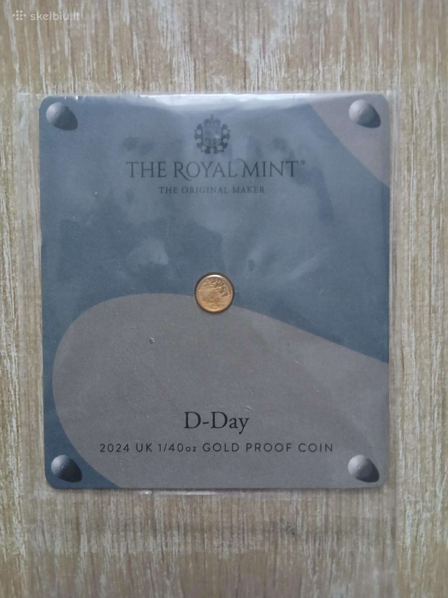 UK Auksinė 50 p D-day proof moneta