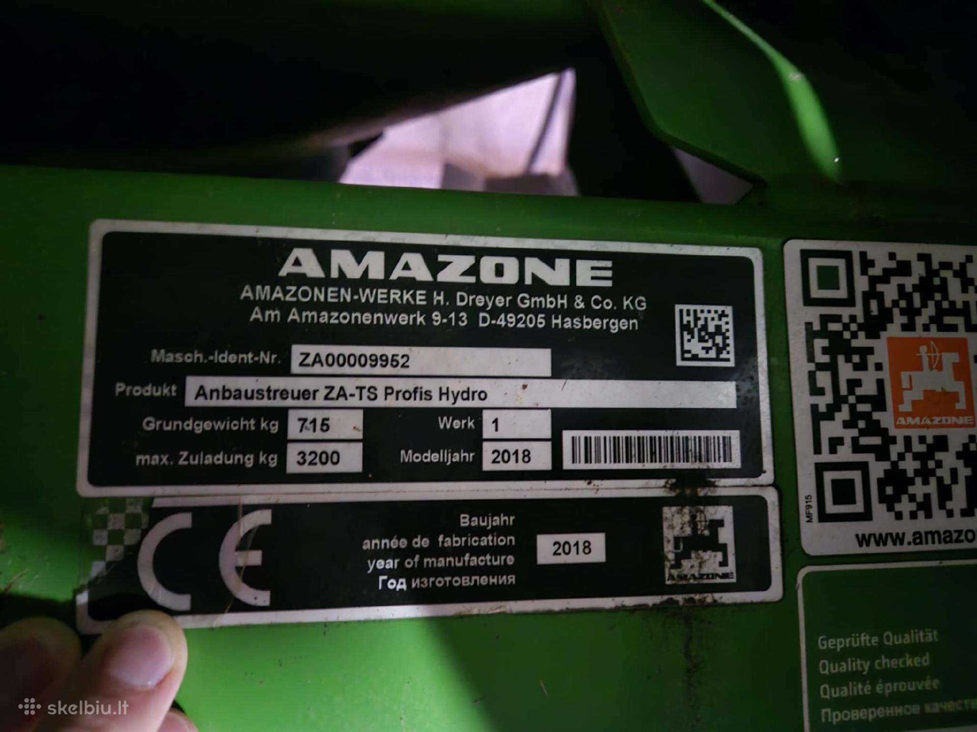 Amazone ZA-TS, barstytuvai