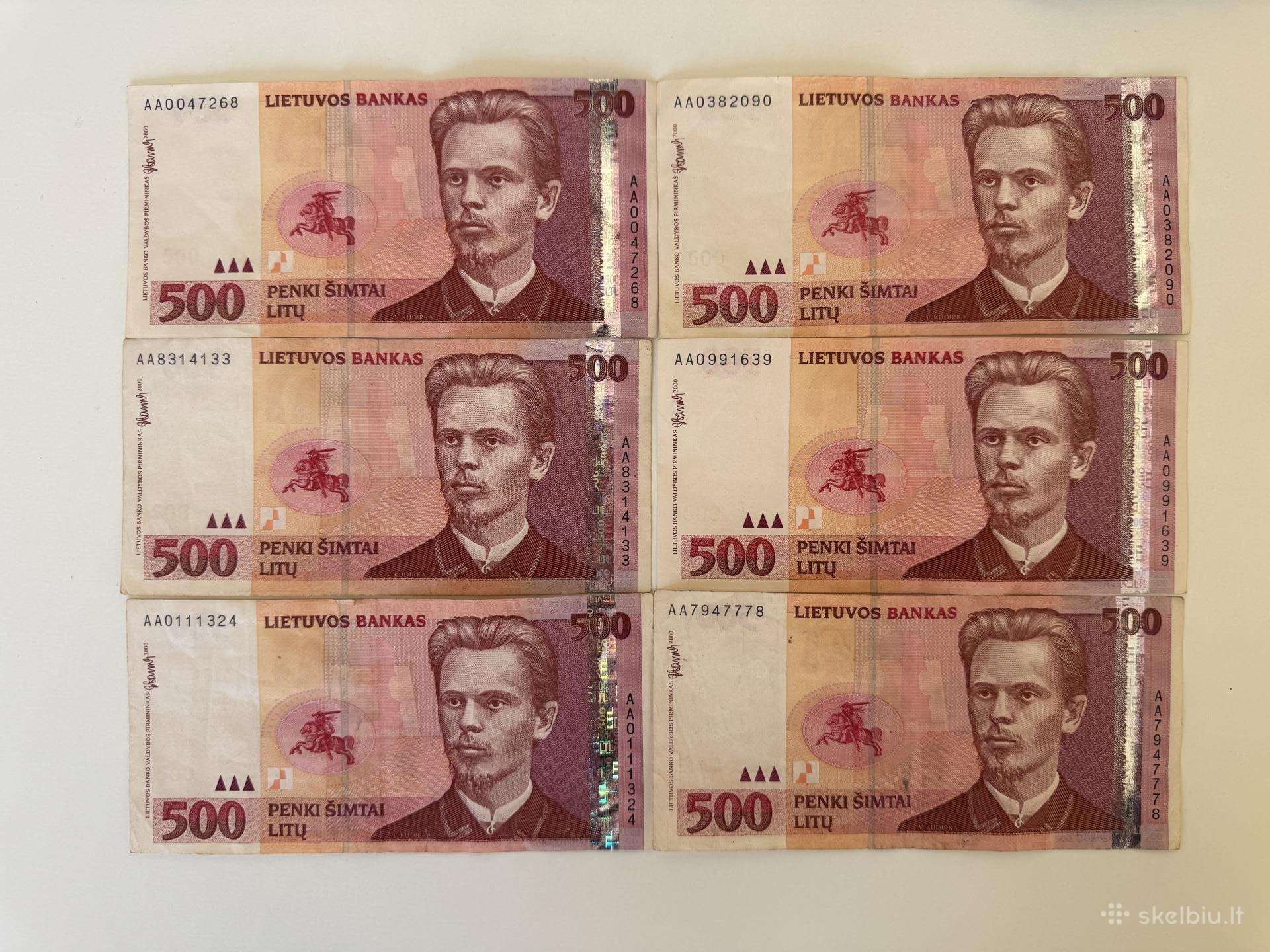500 litų banknotai