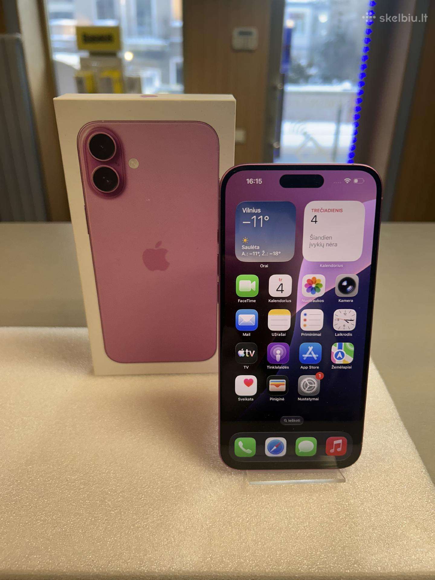 Parduodamas idealios būklės iPhone 16 plus, 128gb,