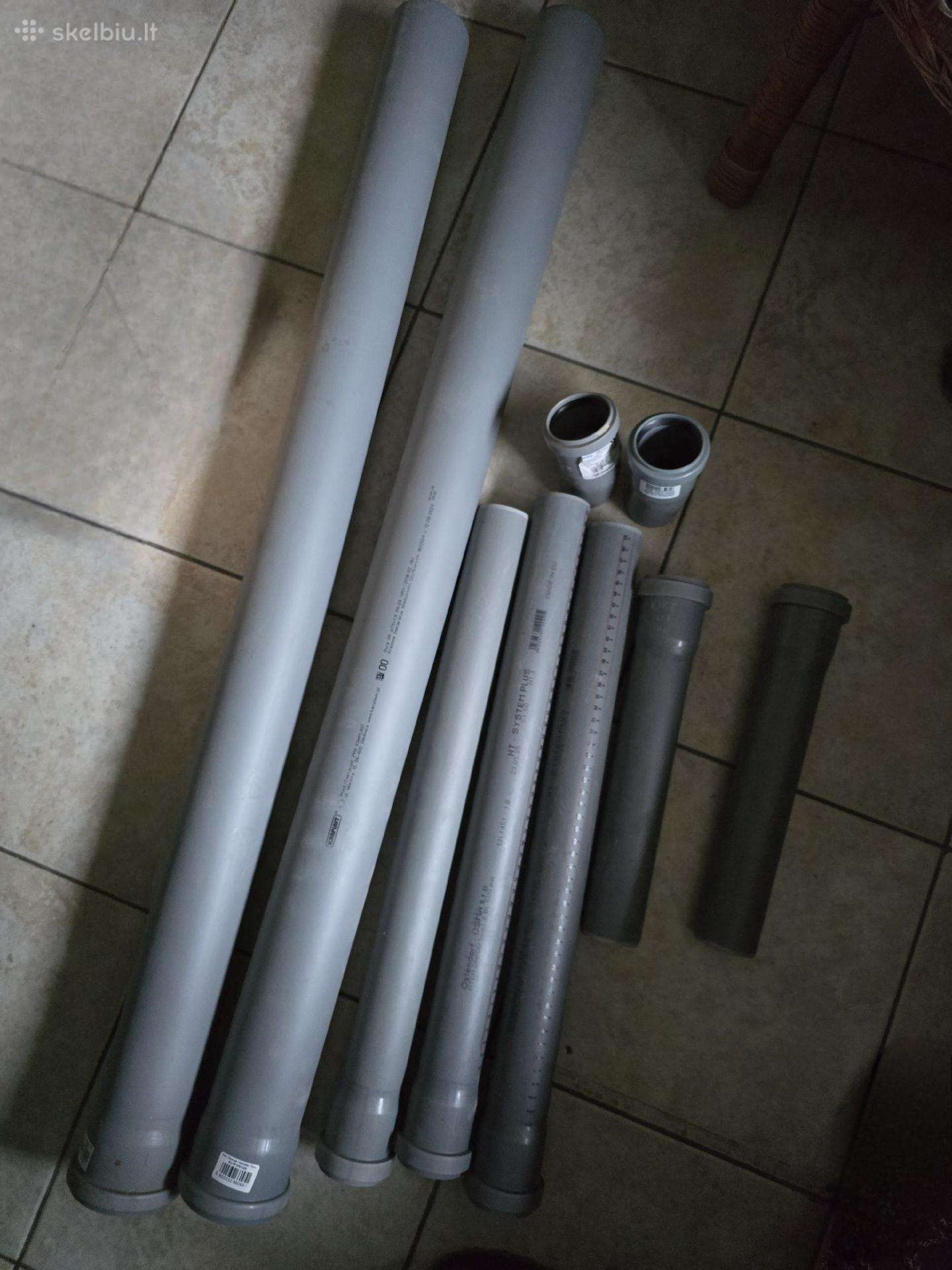 Pilkas Pvc vamzdis, nuotekų sistemoms.