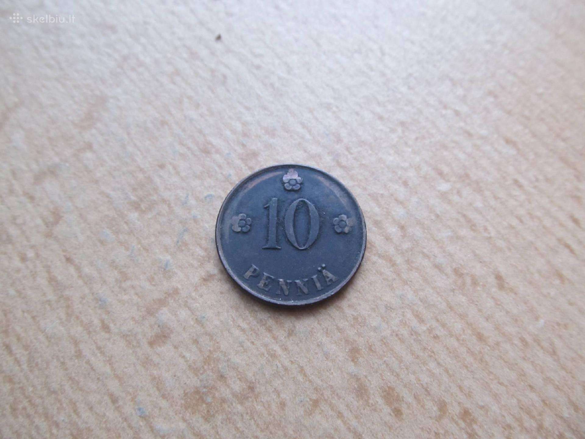 10 pennia , Suomija , 1920, 1921, 1924
