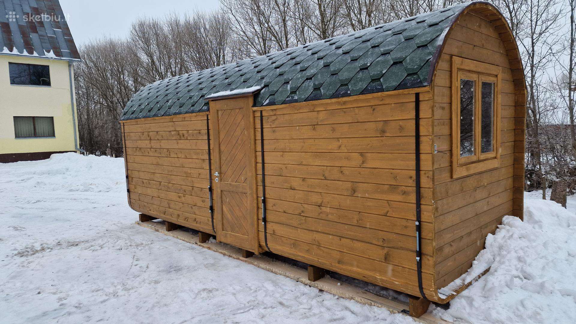 Keturkampė pirtis-bačka 6 metrų