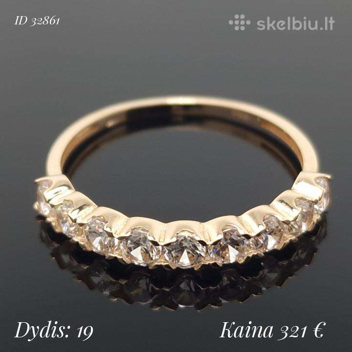 Auksiniai žiedai su akutėmis ratuku