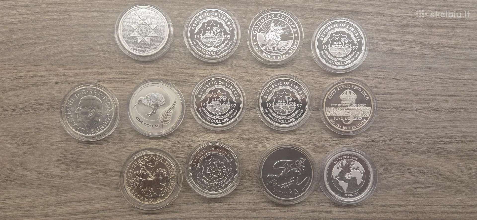 1 oz sidabrinės monetos