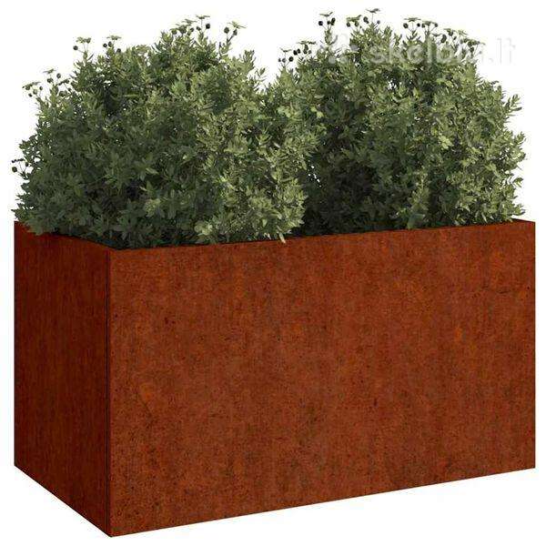 Vidaxl Lovelis, 62x30x29cm, Corten plienas