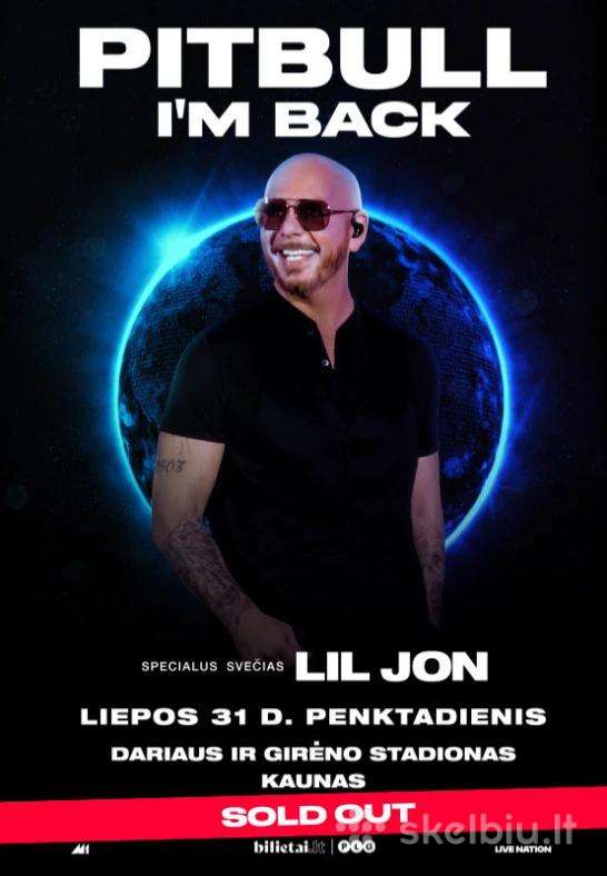 Bilietas į Pitbull koncertą liepos 31d.
