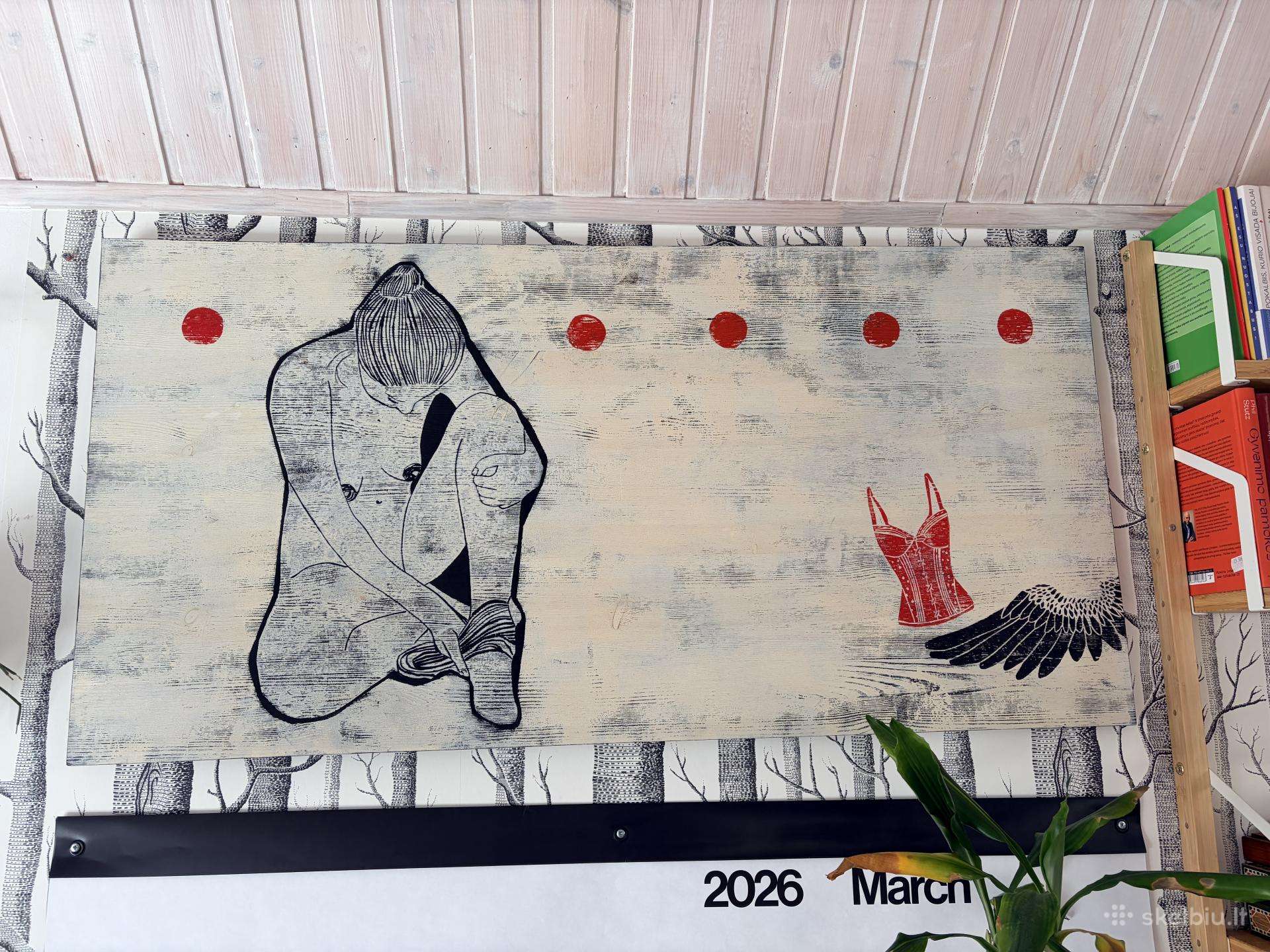 Kristinos Norvilaitės grafikos darbas "Vakaras"
