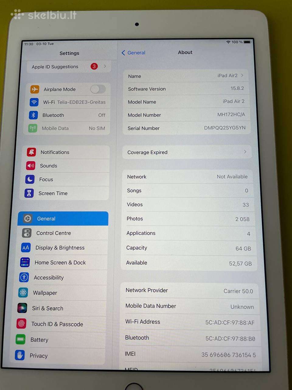 iPad Air 2 Idealios bukles + deklas + stovas