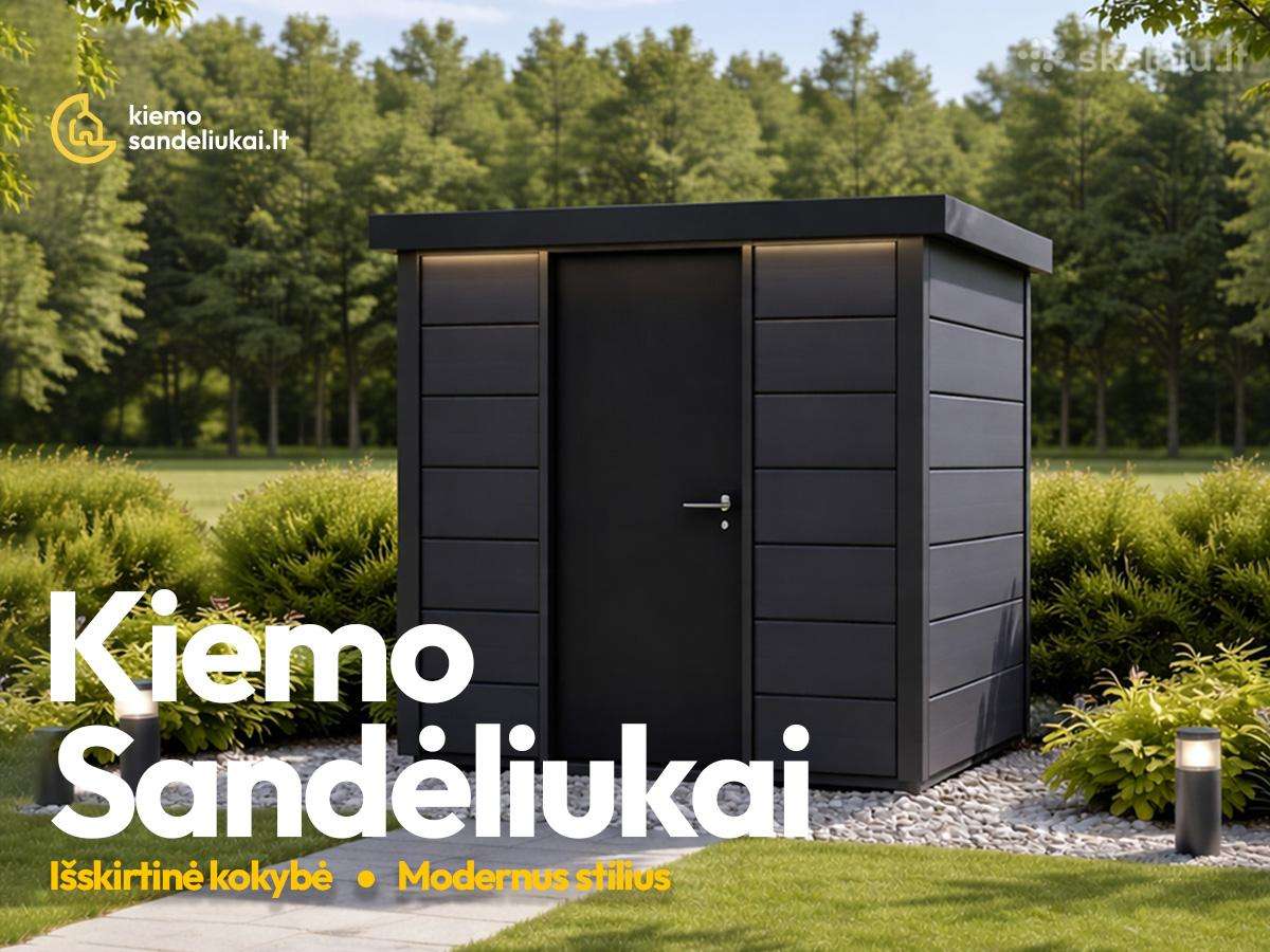 Skardiniai ir mediniai kiemo sandėliukai