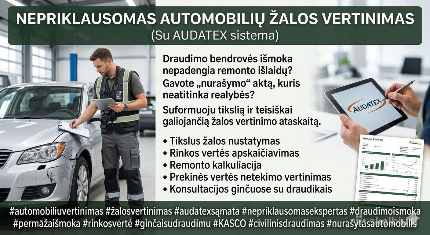 Nepriklausomas automobilio žalos vertinimas