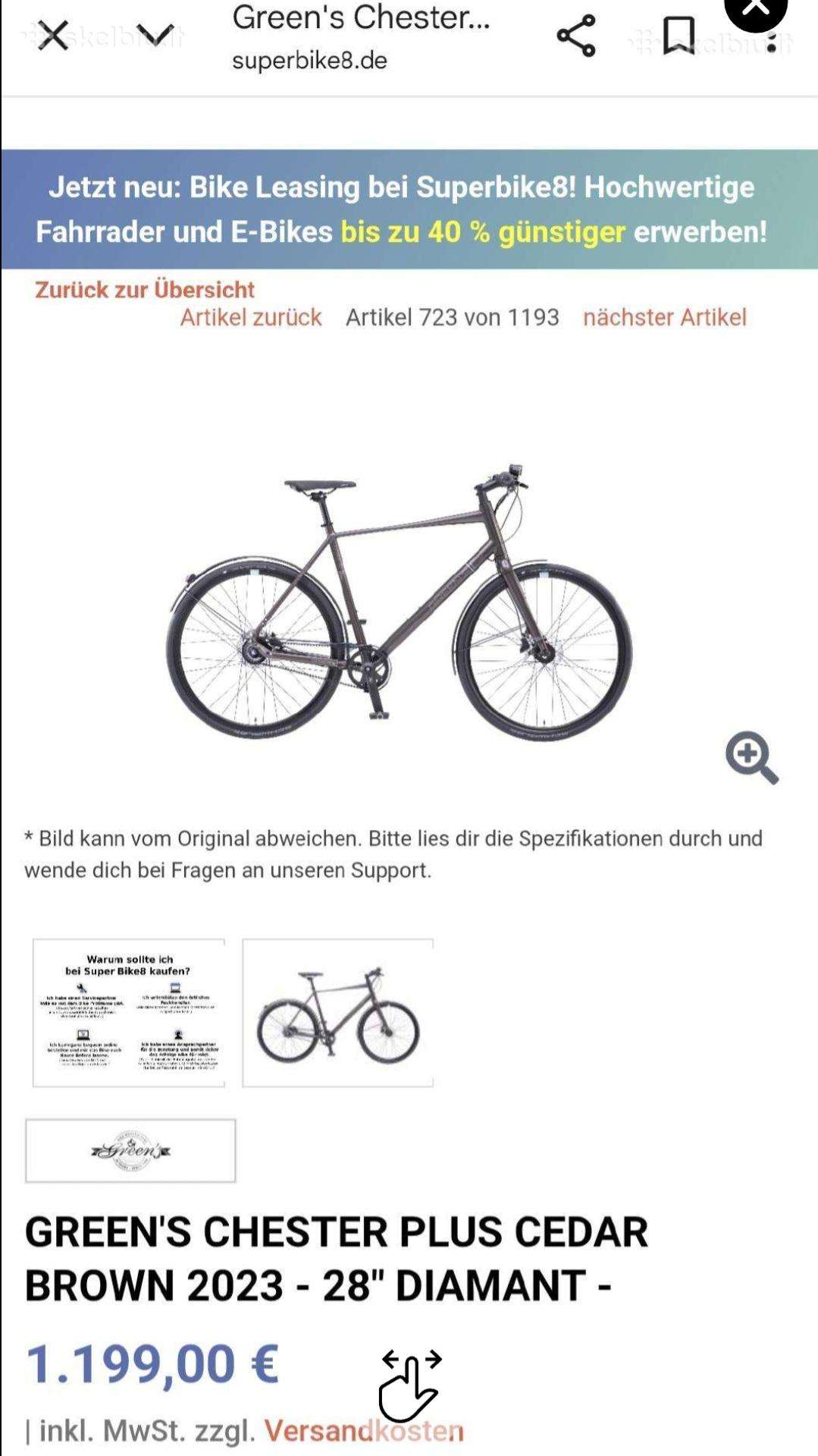 Miesto dviratis Green's 28″