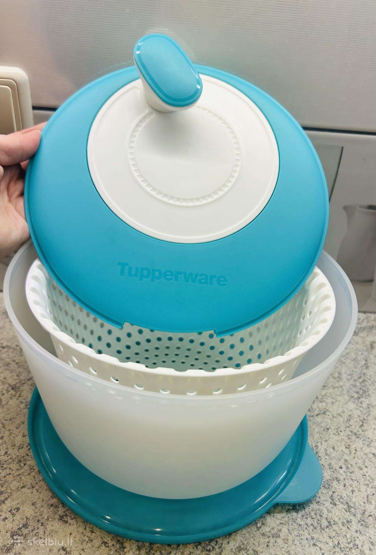 Tupperware salotu centrifuga su 2 dangčiais