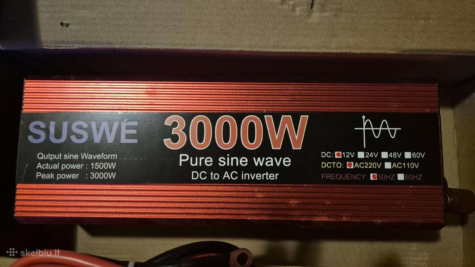 Suswe 3000w įtampos keitiklis iš Dc į Ac