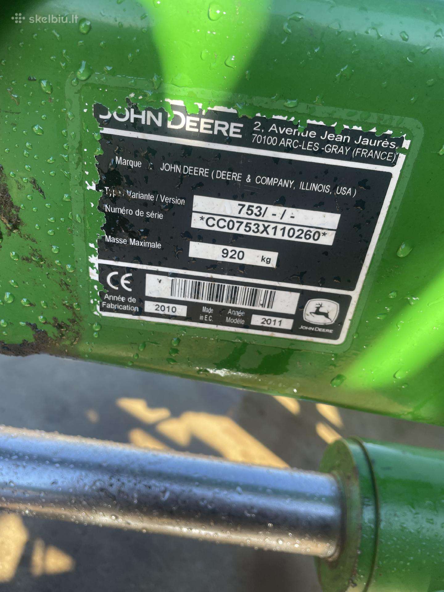 John Deere 753, krautuvai, keltuvai
