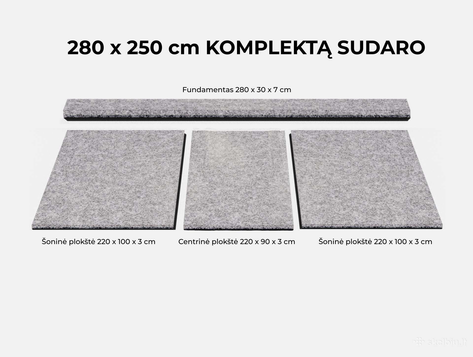 Parduodamas granito plokščių komplektas kapavietei