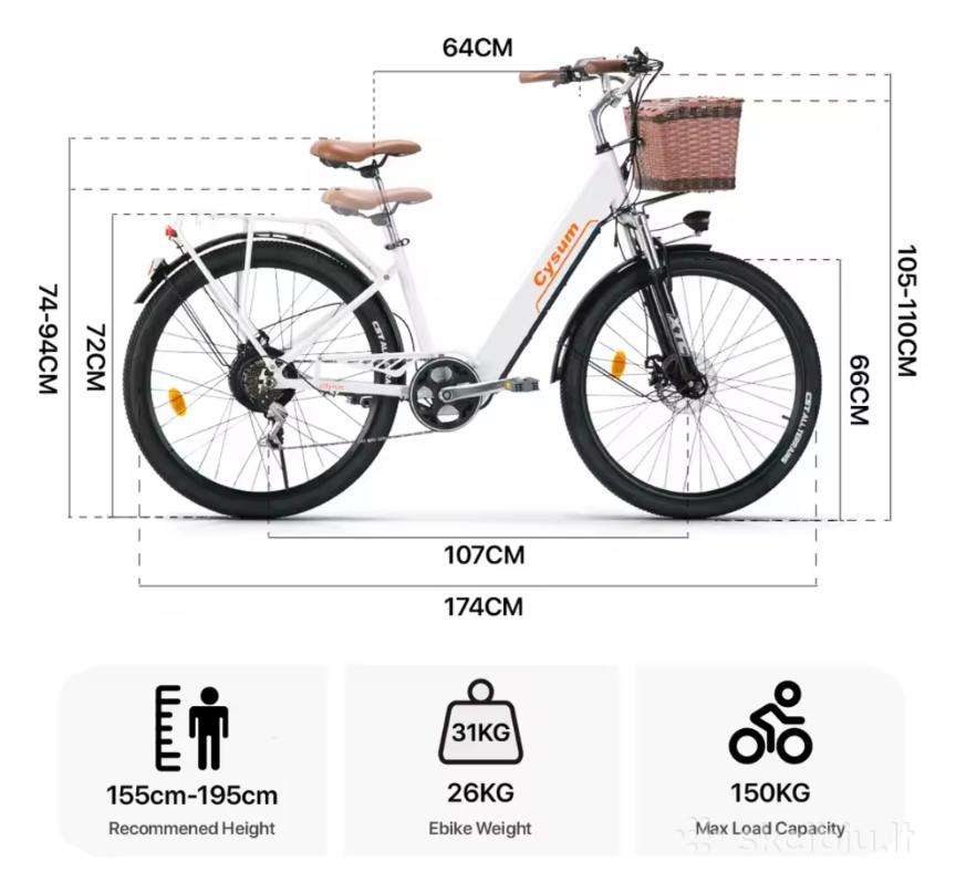 Elektrinis dviratis Cysum 26″
