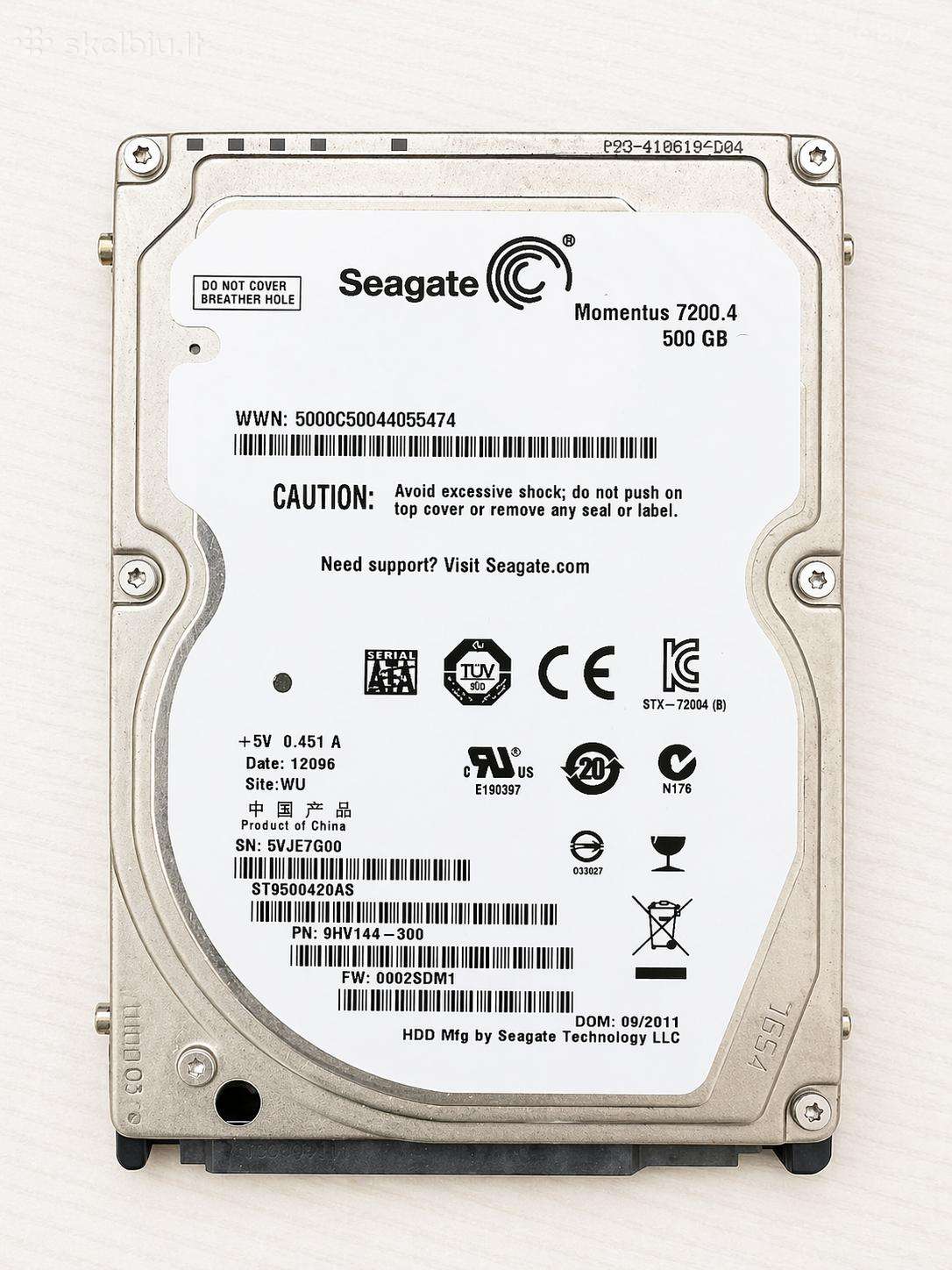 2,5" HDD diskai 500 GB
