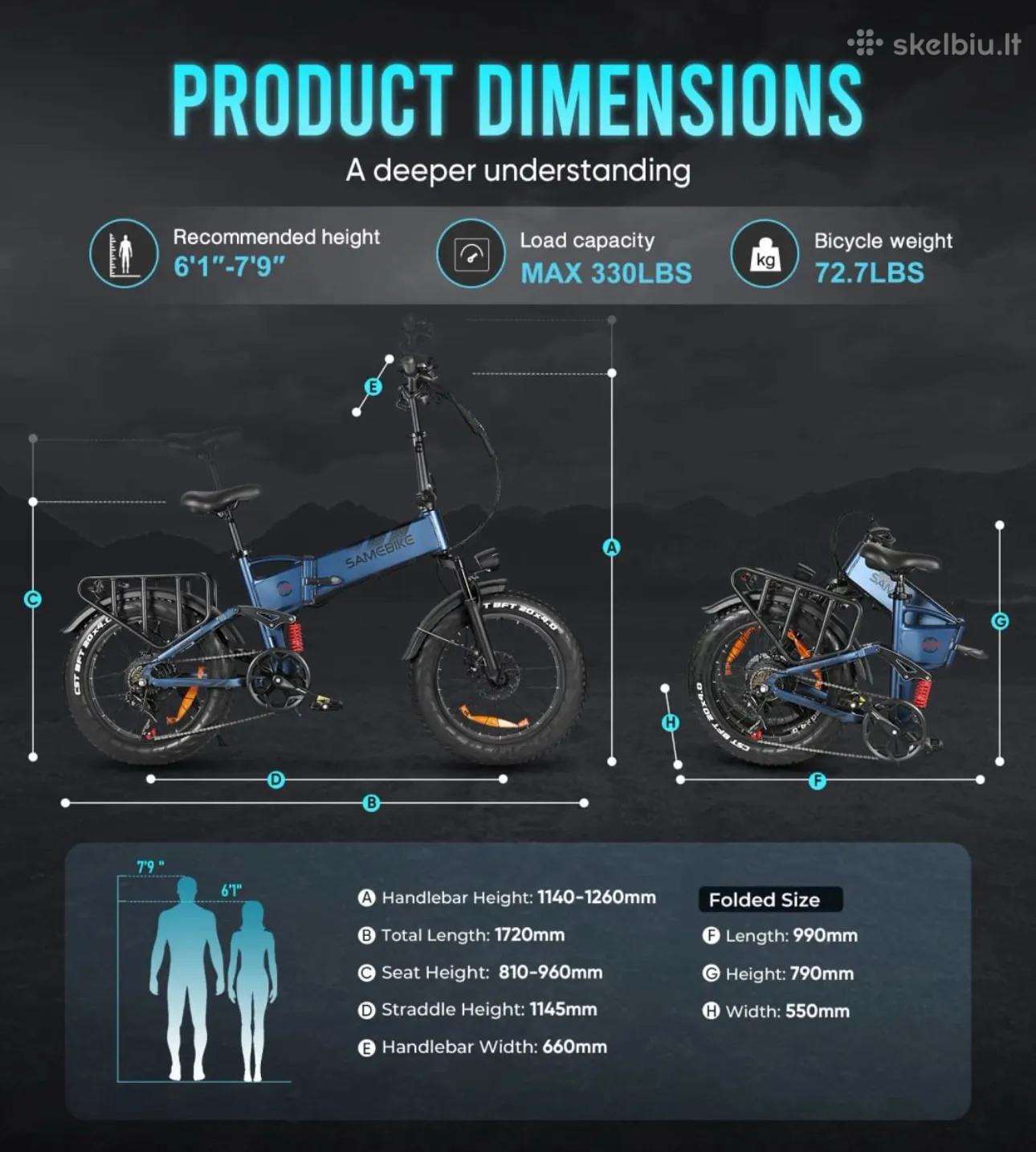 Elektrinis dviratis SAMEBIKE 20″