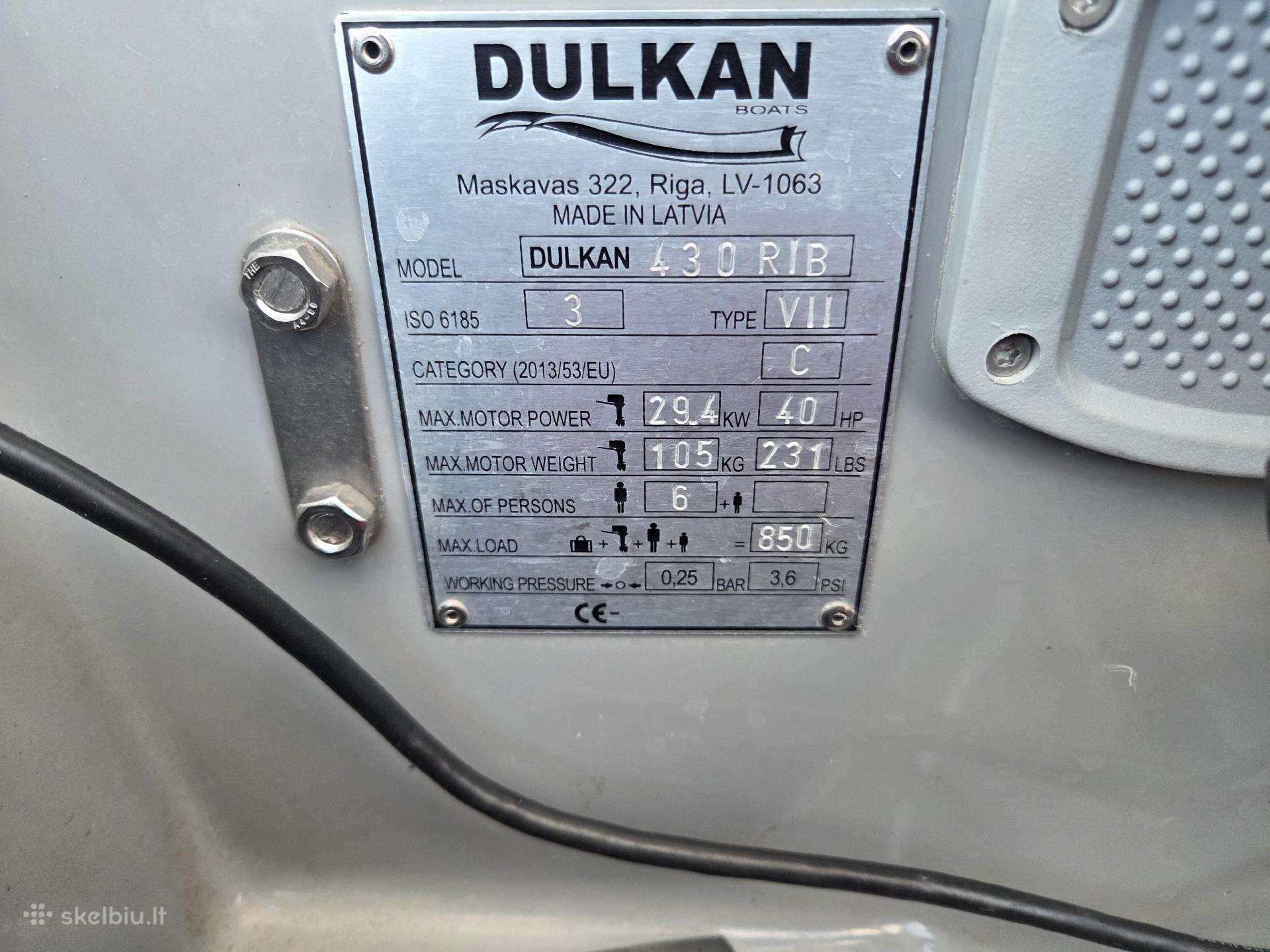 Dulkan 430, rib tipo kateriai