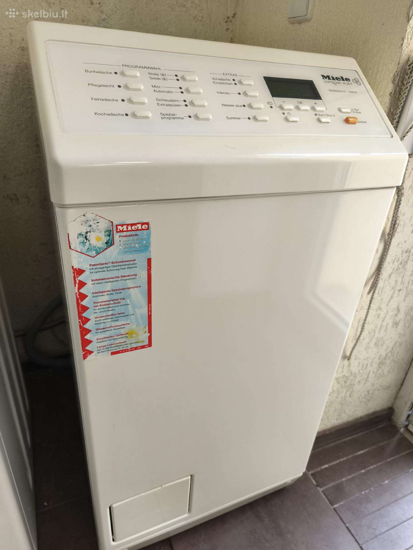 Per viršų kranama skalbykle Miele W 247 F