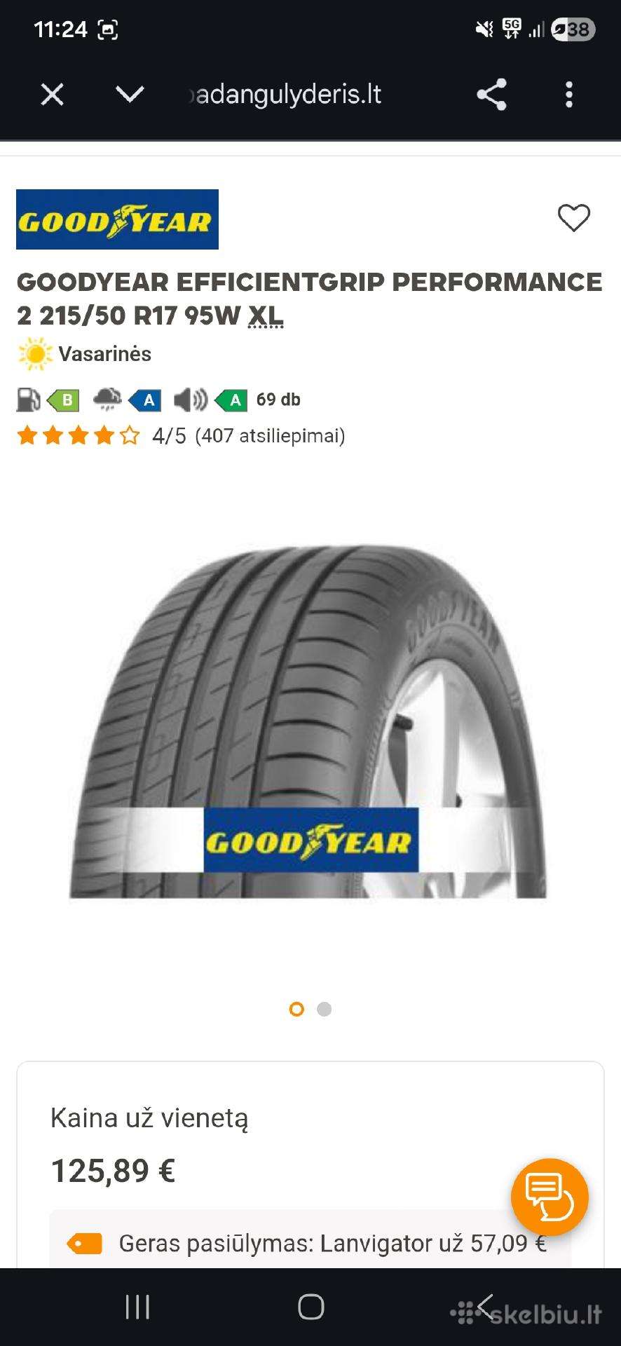 Continental, summer 215/50 R17