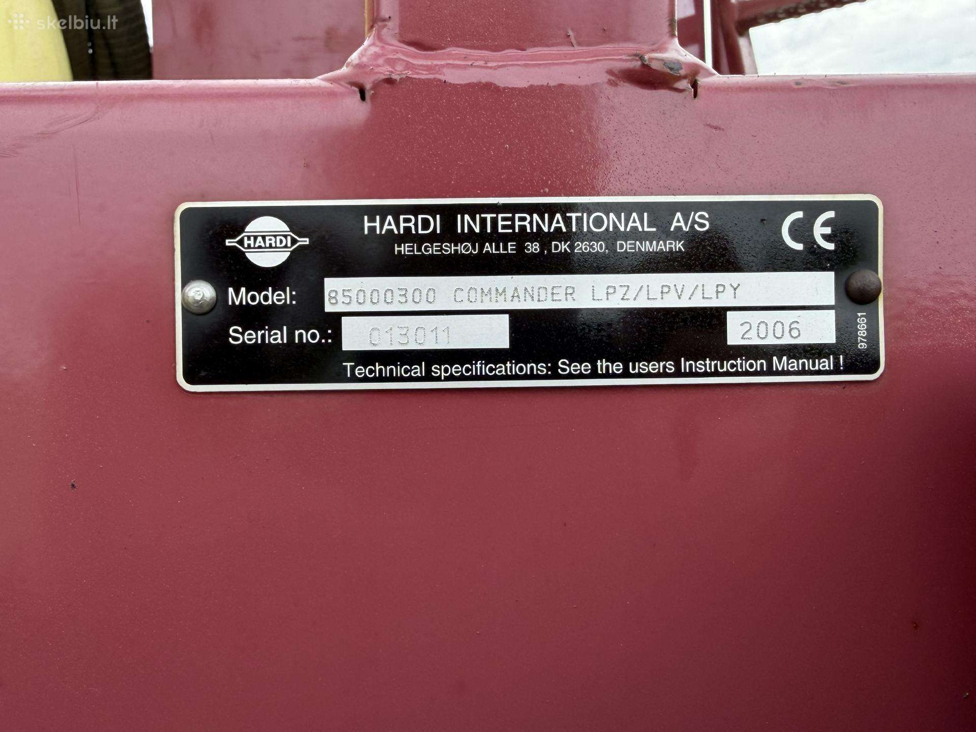 Hardi Commander, sprayers
