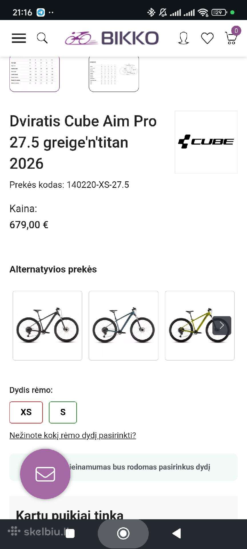 Mountain bike Cube 27.5″