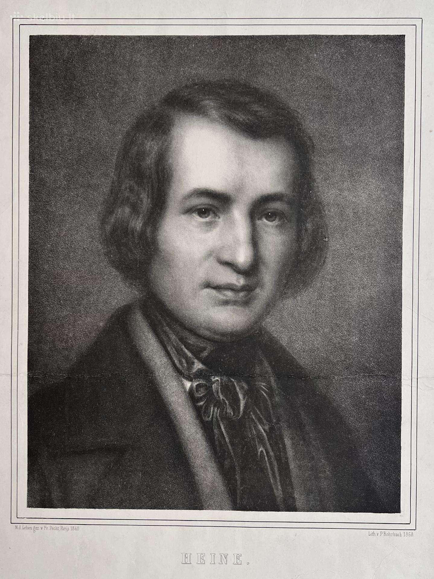 Originali Heine litografija. 1868 m 48x36 cm