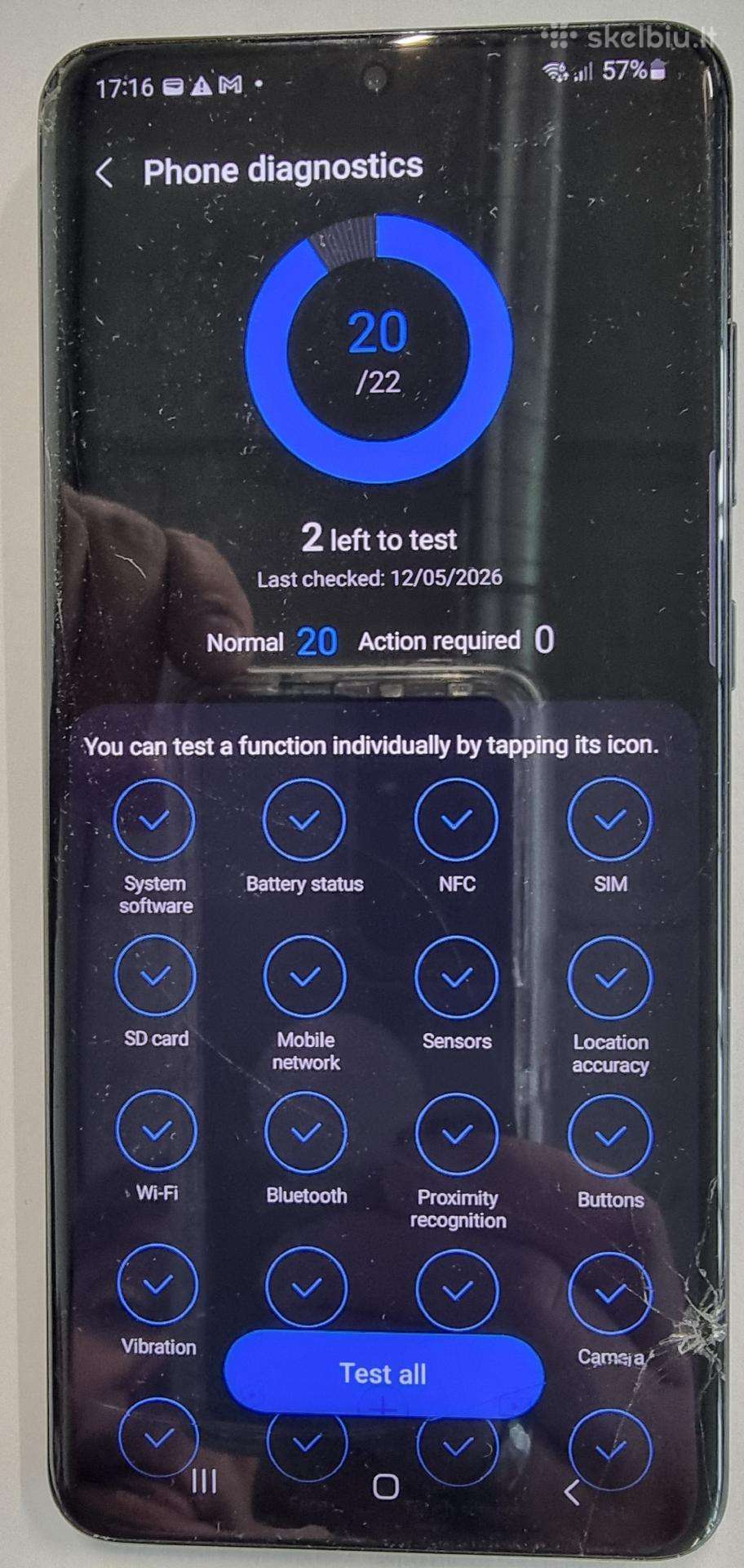 Samsung s20 ultra su gera baterija