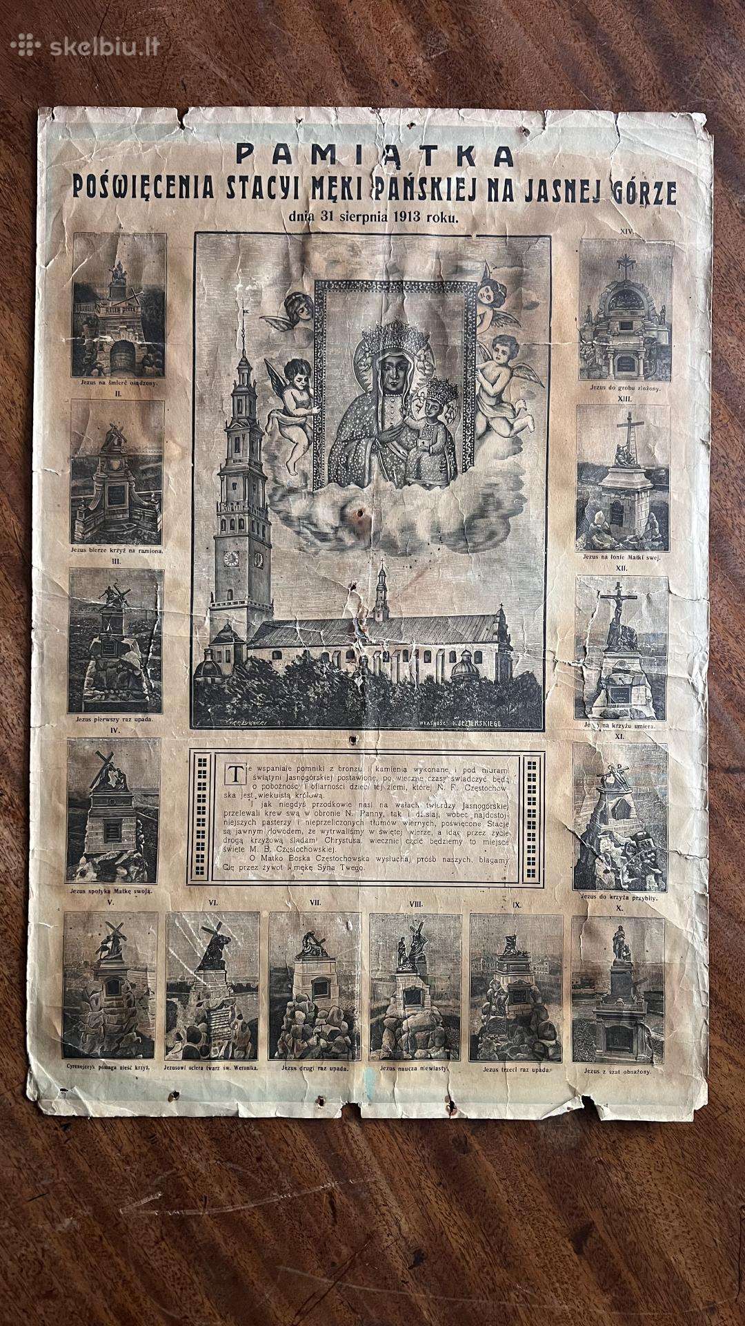 Originalus religinis spaudinys iš Vilniaus, 1915 m