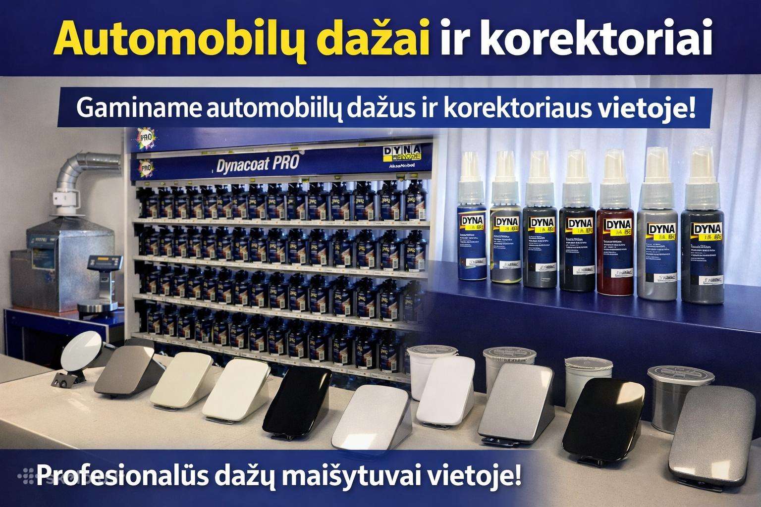 Automobilių dazai, bei korektoriai