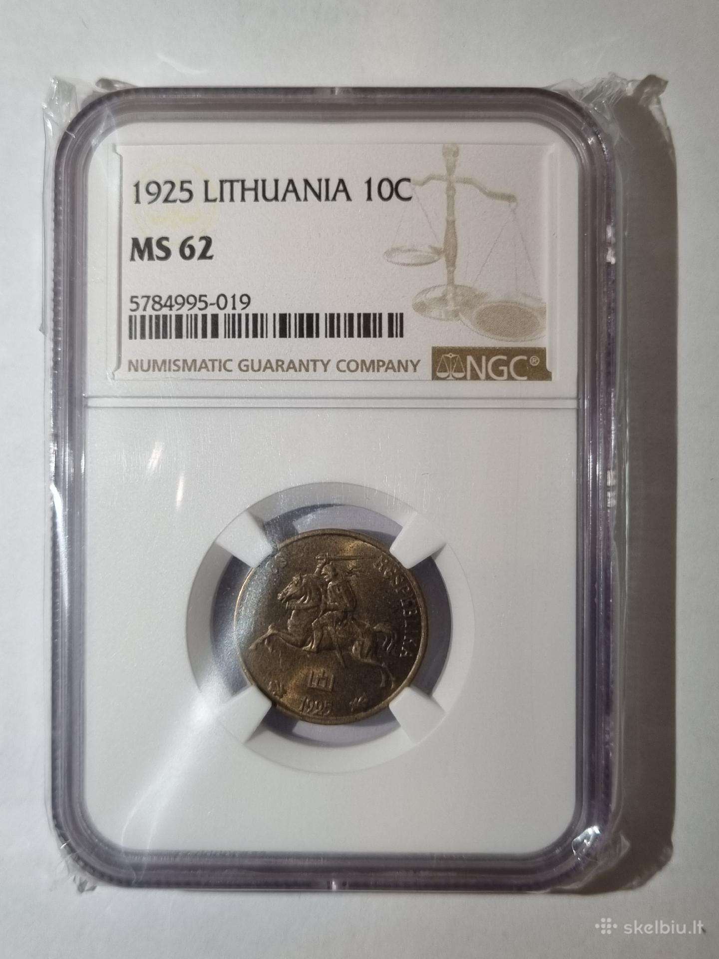 10 centų 1925m Ms 62