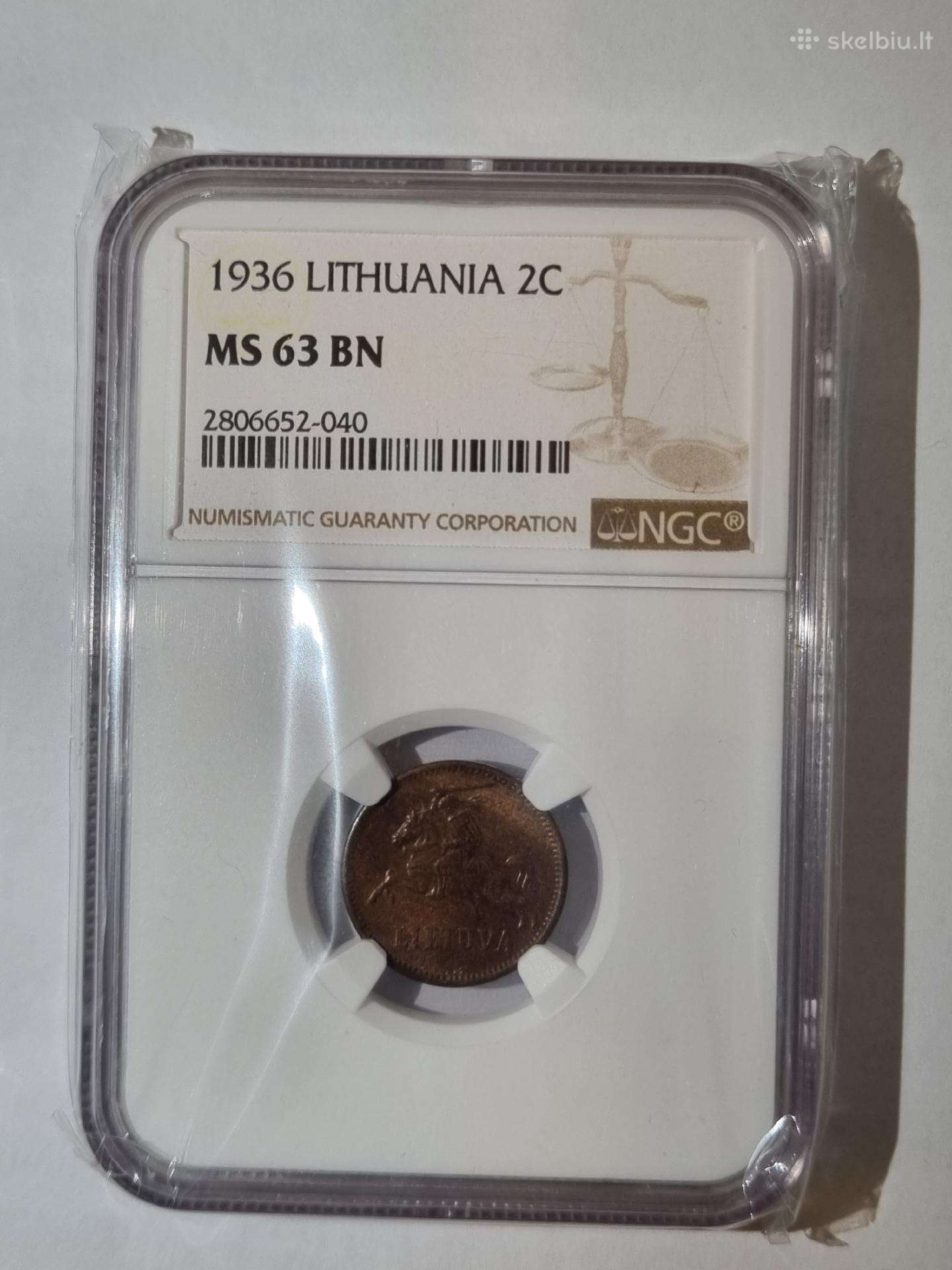 2 centai 1936m Ms 63 Bn