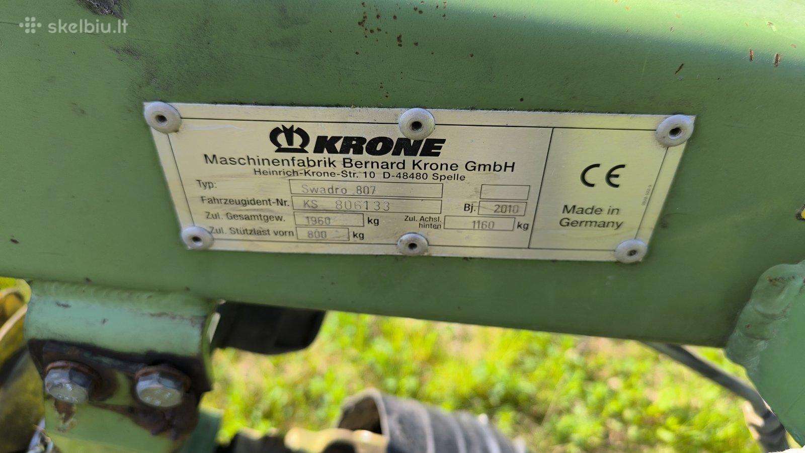 Krone Swadro 807, грабли