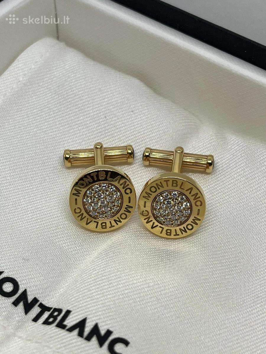 Montblanc Cufflinks Gold Diamonds 104478