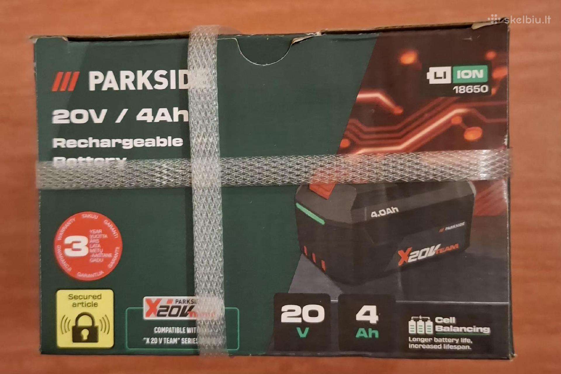 Parkside 20v 4ah ir 4ah su pakrovėju