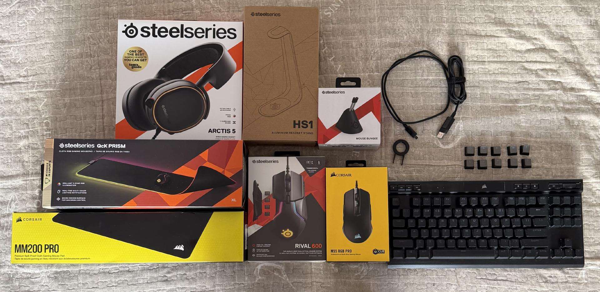Steelseries ir Corsair daiktai