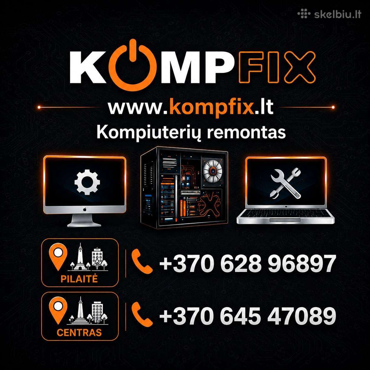 Kompfix – Kompiuterių remontas Vilnius.