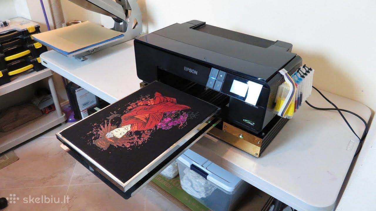 Dtg įranga. Naujas Epson P600 + ufo padas + presas