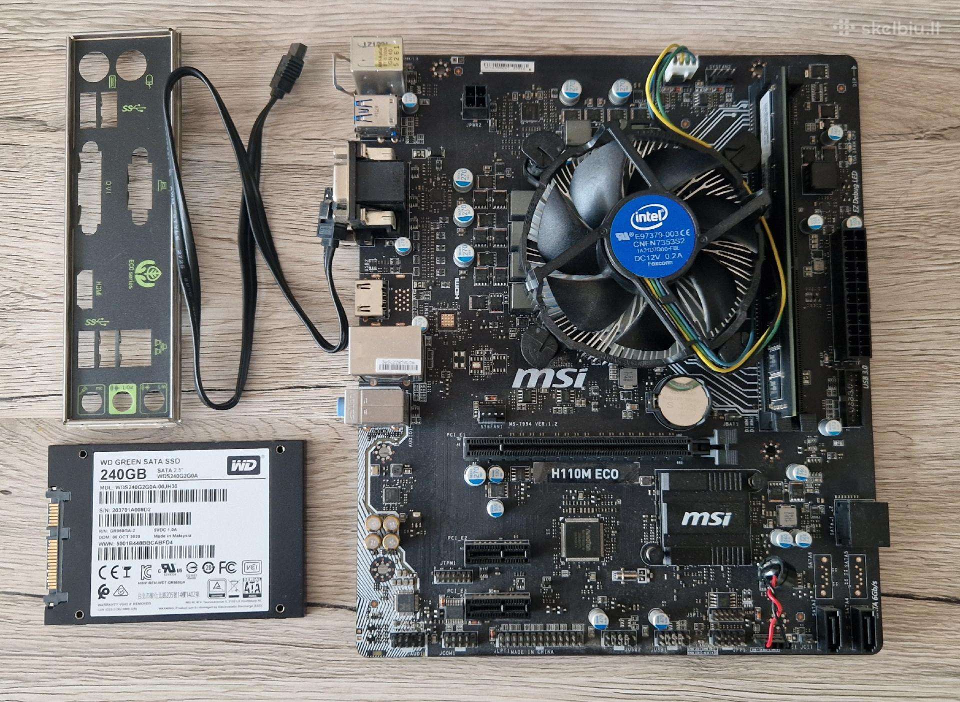MB, Cpu, RAM ir SSD komplektas