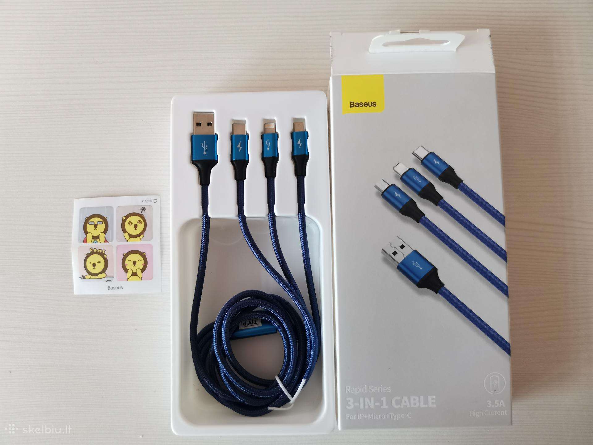 Baseus Rapid Series 3-in-1 Usb kabelis. Siunčiu.