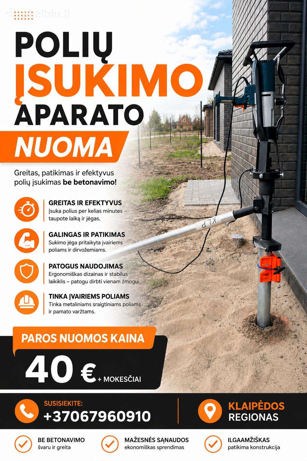Sraigtiniu Poliu isukimo aparatas