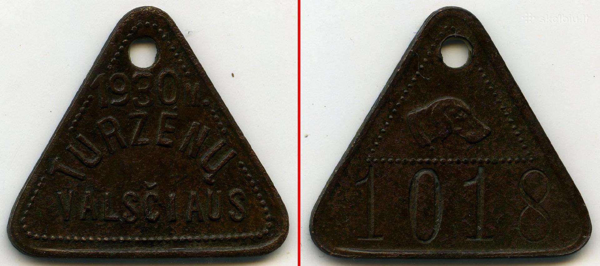 1930 šuns žetonas