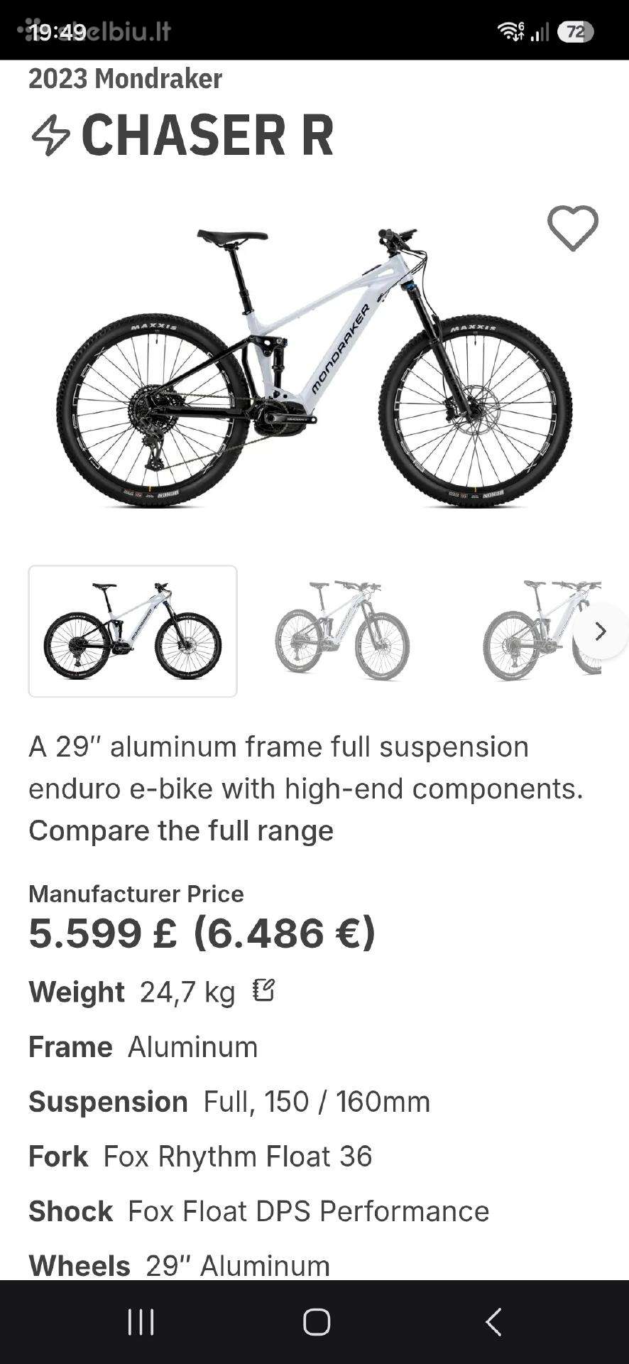 Electric bike MONDRAKER 29″