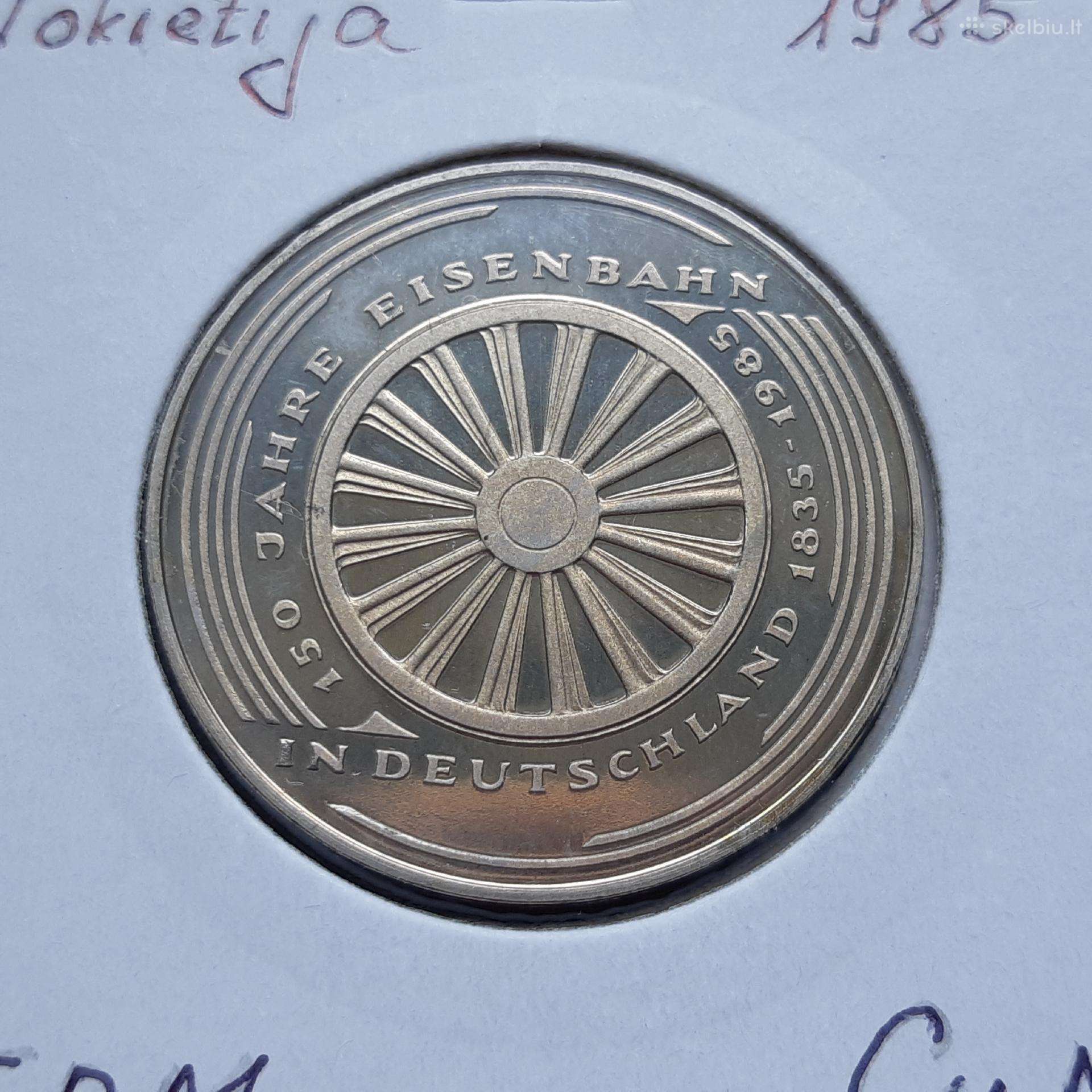 Vokietija (VFR) 5 markės 1985 Geležinkeliai