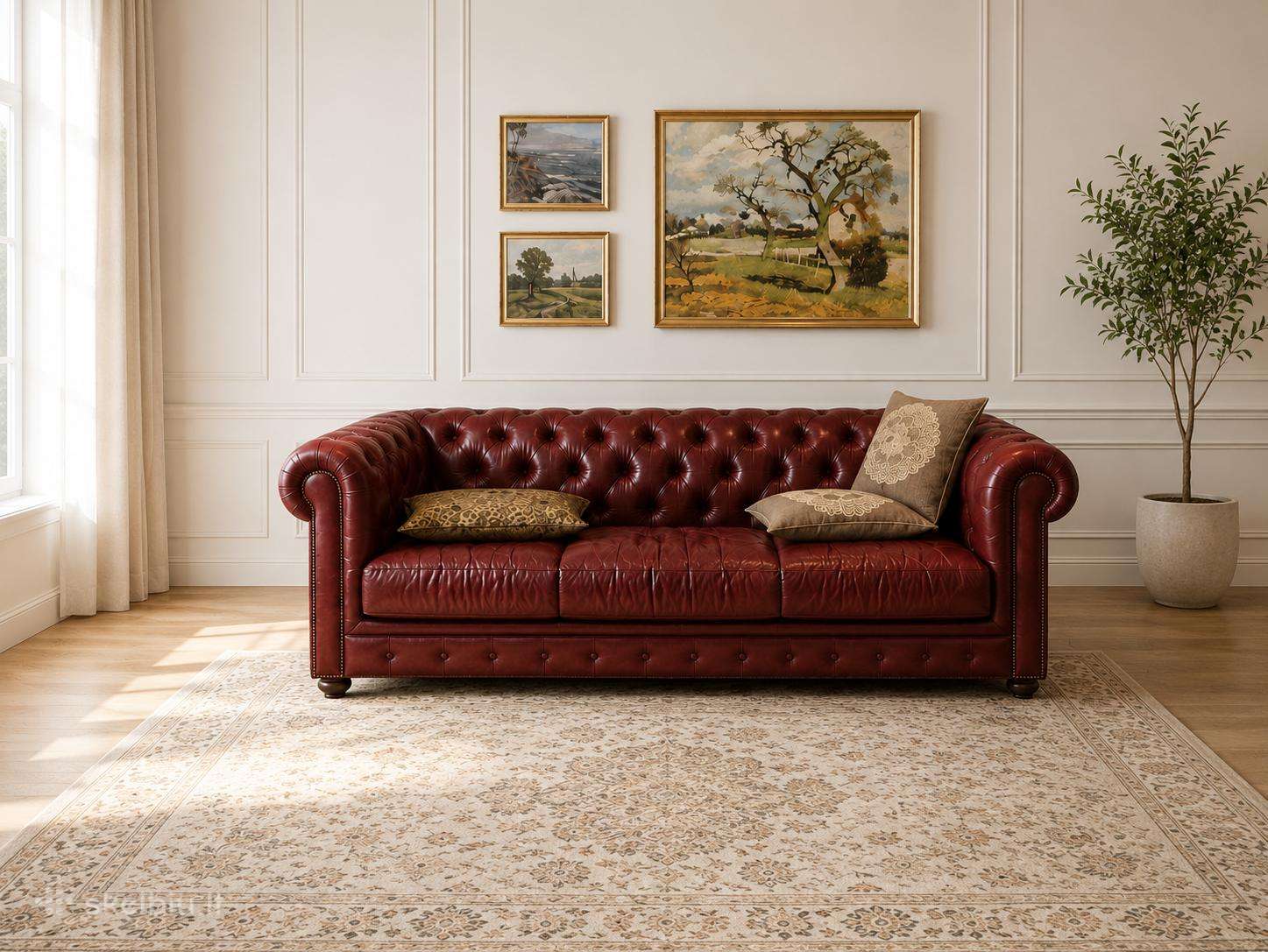 Trivietė chesterfild sofa